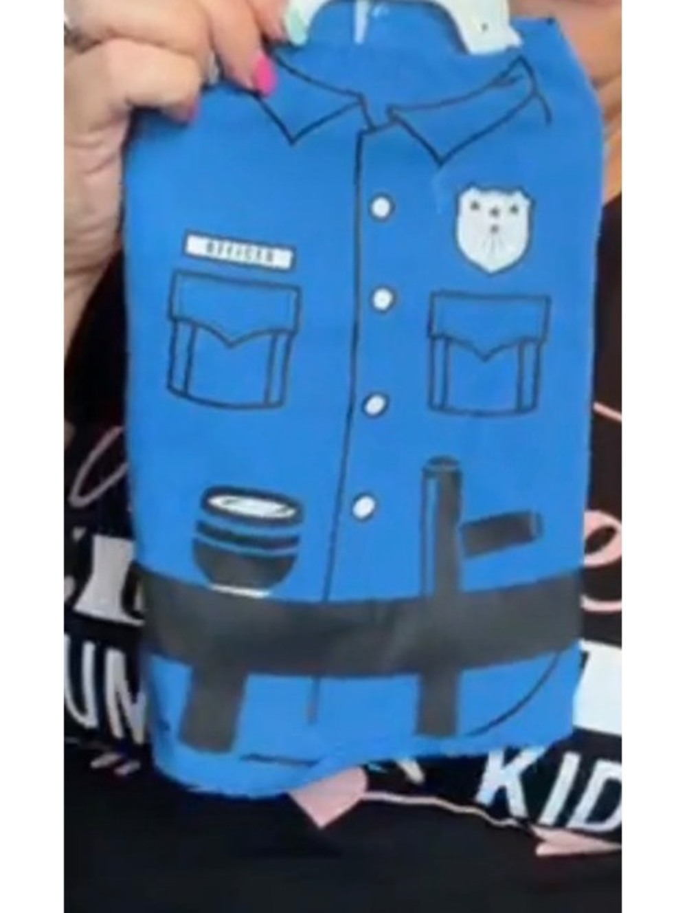 Blue police uniform pet shirt size small